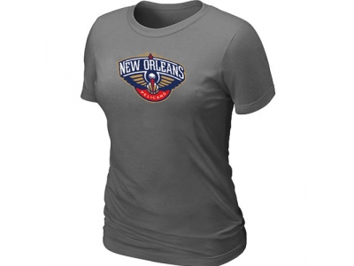 Women New Orleans Pelicans Big & Tall Primary Logo D.Grey T-Shirt