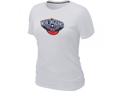 Women New Orleans Pelicans Big & Tall Primary Logo White T-Shirt