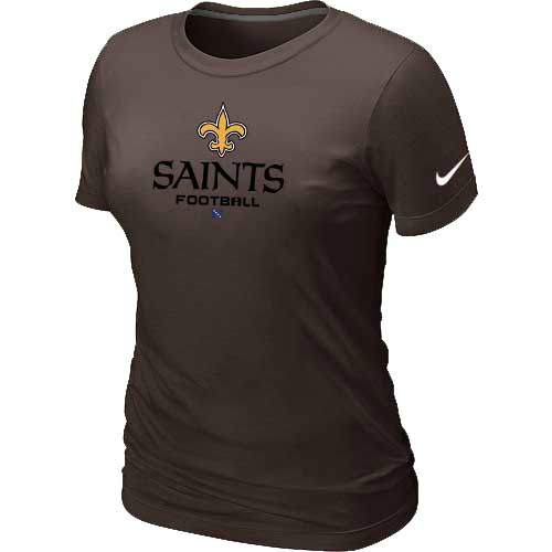 Women New Orleans Sains Brown  T-Shirt