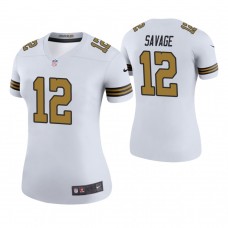 Women New Orleans Saints #12 Tom Savage White Color Rush Legend Jersey