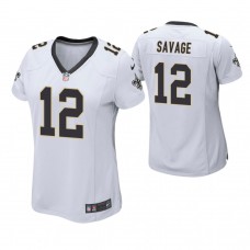 Women New Orleans Saints #12 Tom Savage White Game Jersey