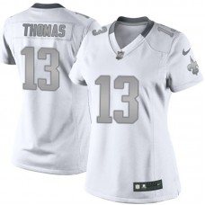 Women New Orleans Saints #13 Michael Thomas White Platinum Limited Jersey