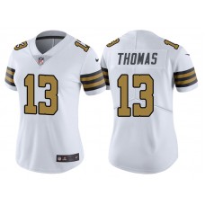 Women New Orleans Saints #13 Michael Thomas White Vapor Untouchable Color Rush Limited Jersey
