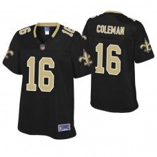 Women New Orleans Saints #16 Brandon Coleman Black Pro Line Player Jersey