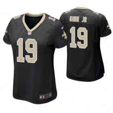 Women New Orleans Saints #19 Ted Ginn Jr. Black Game Jersey