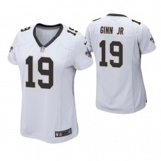 Women New Orleans Saints #19 Ted Ginn Jr. White Game Jersey