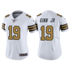Women New Orleans Saints #19 Ted Ginn Jr White Vapor Untouchable Color Rush Limited Jersey