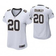 Women New Orleans Saints #20 Ken Crawley White Game Jersey