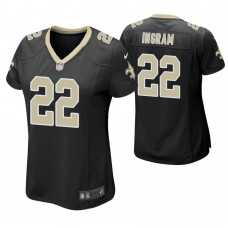 Women New Orleans Saints #22 Mark Ingram Black Game Jersey