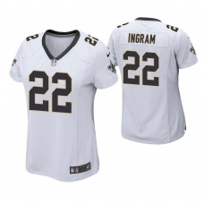 Women New Orleans Saints #22 Mark Ingram White Game Jersey