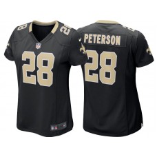 Women New Orleans Saints #28 Adrian Peterson Black Game Jersey