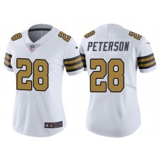 Women New Orleans Saints #28 Adrian Peterson White Vapor Untouchable Color Rush Limited Jersey