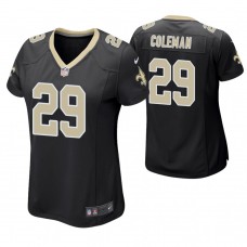 Women New Orleans Saints #29 Kurt Coleman Black Game Jersey