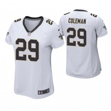 Women New Orleans Saints #29 Kurt Coleman White Game Jersey