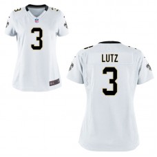 Women New Orleans Saints #3 Wil Lutz White Game Jersey