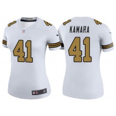 Women New Orleans Saints #41 Alvin Kamara White Color Rush Legend Jersey