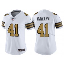 Women New Orleans Saints #41 Alvin Kamara White Vapor Untouchable Color Rush Limited Jersey