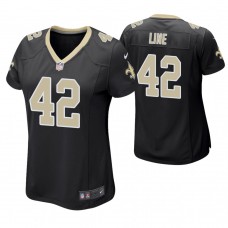 Women New Orleans Saints #42 Zach Line Black Game Jersey