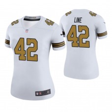 Women New Orleans Saints #42 Zach Line White Color Rush Legend Jersey