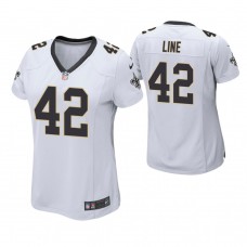 Women New Orleans Saints #42 Zach Line White Game Jersey