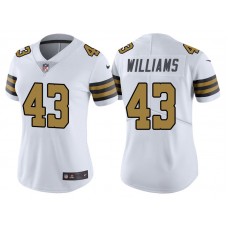 Women New Orleans Saints #43 Marcus Williams White Vapor Untouchable Color Rush Limited Jersey