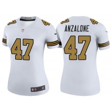 Women New Orleans Saints #47 Alex Anzalone White Color Rush Legend Jersey