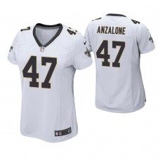 Women New Orleans Saints #47 Alex Anzalone White Game Jersey