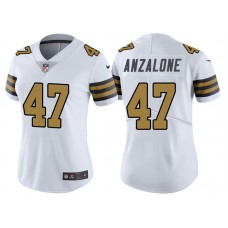 Women New Orleans Saints #47 Alex Anzalone White Vapor Untouchable Color Rush Limited Jersey