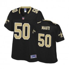 Women New Orleans Saints #50 Michael Mauti Black Pro Line Player Jersey