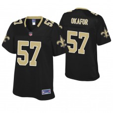 Women New Orleans Saints #57 Alex Okafor Black Pro Line Player Jersey
