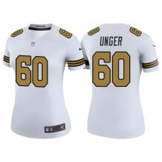 Women New Orleans Saints #60 Max Unger White Color Rush Legend Jersey