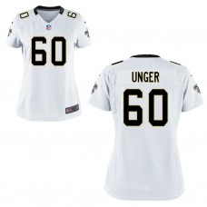 Women New Orleans Saints #60 Max Unger White Game Jersey
