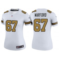 Women New Orleans Saints #67 Larry Warford White Color Rush Legend Jersey