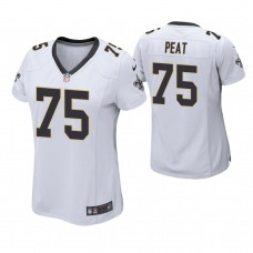 Women New Orleans Saints #75 Andrus Peat White Game Jersey