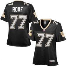 Women New Orleans Saints #77 Willie Roaf Black Retired Player Jersey