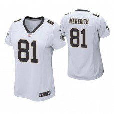 Women New Orleans Saints #81 Cameron Meredith White Game Jersey