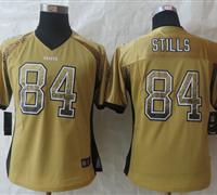 Women New Orleans Saints #84 Kenny Stills Drift Fashion Gold Elite Jersey