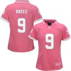 Women New Orleans Saints #9 Drew Brees Pink Bubble Gum Jersey
