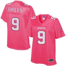 Women New Orleans Saints #9 Drew Brees Pro Line Pink Jersey