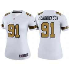 Women New Orleans Saints #91 Trey Hendrickson White Color Rush Legend Jersey