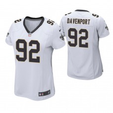 Women New Orleans Saints #92 Marcus Davenport White Game Jersey