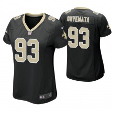 Women New Orleans Saints #93 David Onyemata Black Game Jersey