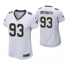 Women New Orleans Saints #93 David Onyemata White Game Jersey