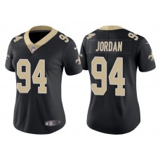Women New Orleans Saints #94 Cameron Jordan Black Vapor Untouchable Limited Jersey