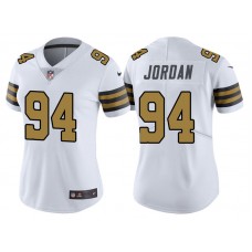 Women New Orleans Saints #94 Cameron Jordan White Vapor Untouchable Color Rush Limited Jersey