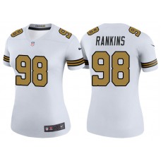 Women New Orleans Saints #98 Sheldon Rankins White Color Rush Legend Jersey