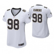 Women New Orleans Saints #98 Sheldon Rankins White Game Jersey