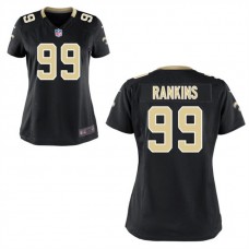 Women New Orleans Saints #99 Sheldon Rankins Black Game Jersey