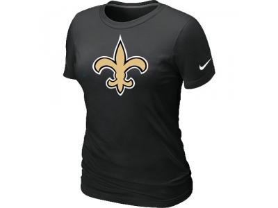 Women New Orleans Saints Black Logo T-Shirt