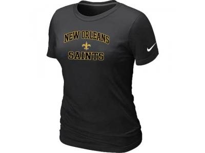 Women New Orleans Saints Heart & Soul Black T-Shirt